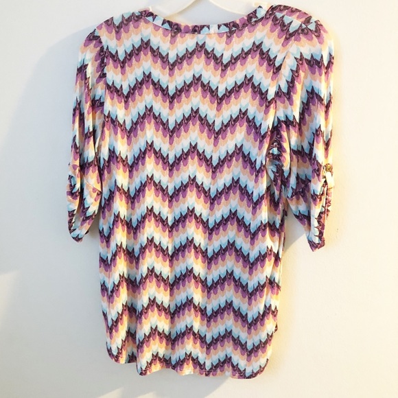 PIXLEY FUN TRIBAL STYLE ZIGZAG STRIPE TOPโ M - Picture 5 of 5